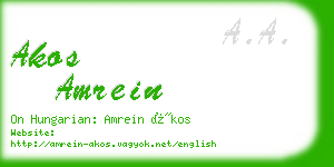 akos amrein business card